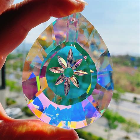 76mm Crystal Rainbow Sun Catcher Hang For Window Glass Drop Etsy
