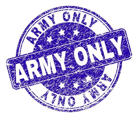 Scratched Textured Army Only Stamp Seal Stock Vector Illustration Of