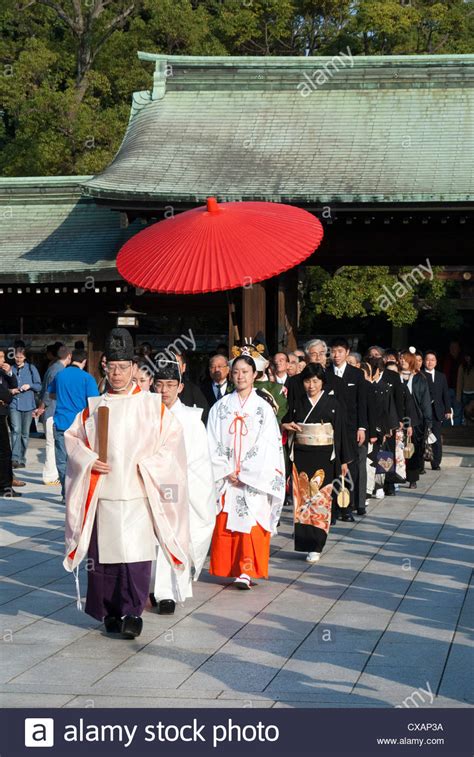 Shinto Wedding Procession At The Meiji Jingu Shrine Tokyo Japan Asia