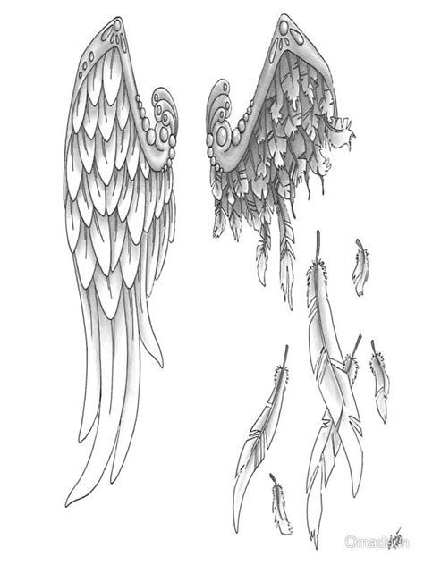 Broken Angel Art Prints By Omadaun Redbubble Wings Tattoo Broken