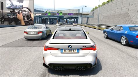 BMW M4 G82 Swerving Through Traffic Assetto Corsa Steering Wheel