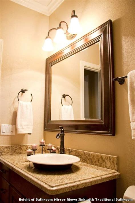 The lights sit above the mirrored doors to provide plenty of brightness, and their slimline design is neat and attractive. Height Of Bathroom Mirror Above Sink