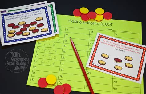Adding Integers With Counters Carol Jones Addition Worksheets