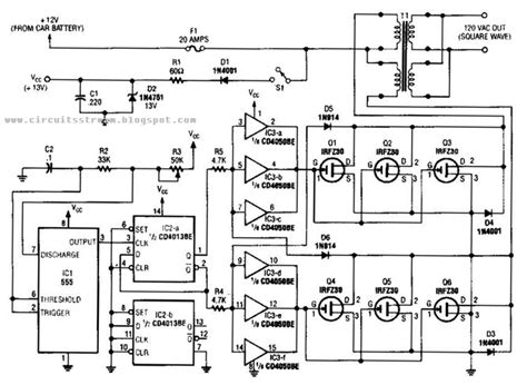 Simple 250w Inverter Circuit Diagram Electronic Circuit Diagrams