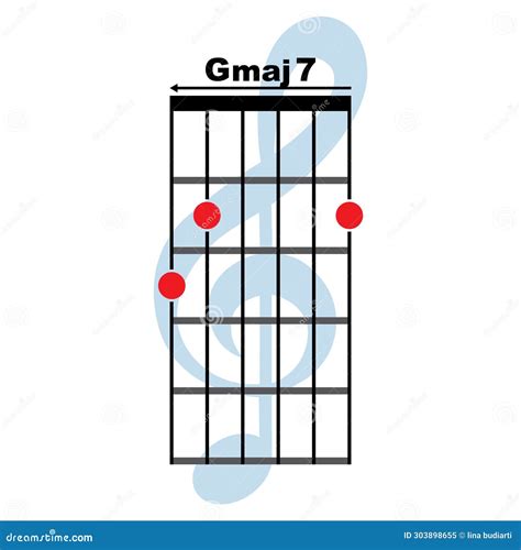 Gmaj7 Guitar Chord Icon Stock Illustration Illustration Of White