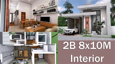 8m X 10m 2 Bedroom Modern House Plan And Floor Plan Tiny Etsy Australia