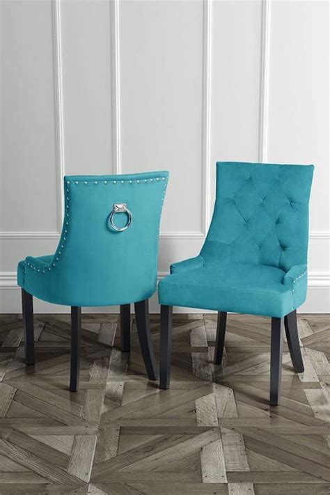 The thick ladder backs of these chairs provide much lumbar support. Torino Dining Chair with Back Ring - Teal | Furniture ...