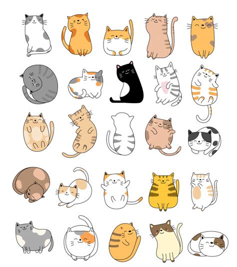 Collection Of Cute Animals With Letters In Hands Cat Doodle Cute Cat