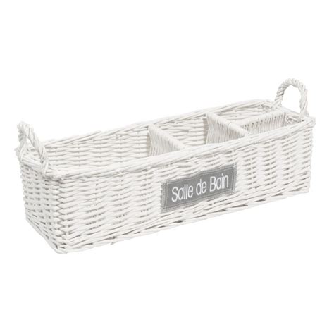 Our wicker storage baskets are available in an array of sizes and. Bathroom wicker basket in white | Maisons du Monde ...