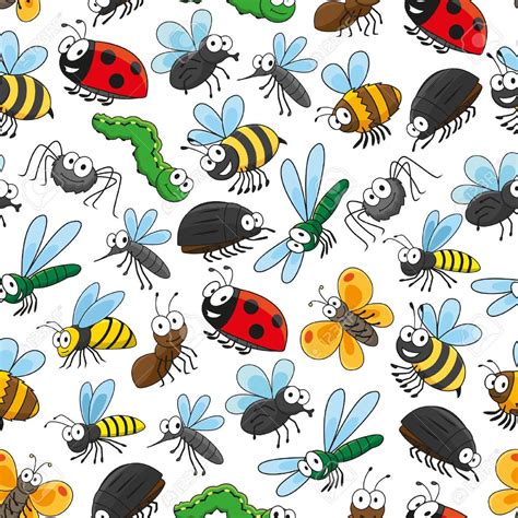 Download Bugs And Insects Funny Cartoon Seamless Wallpaper With