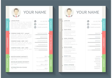 The europass cv builder makes it easy to create your cv online. Curriculum Vitae Vector Template - Download Free Vectors ...