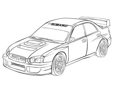 Subaru Para Colorear Dibujo Colorear Coche Deportivo Racing Auto