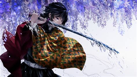 We have 59+ background pictures for you! Demon Slayer Giyuu Tomioka With A Long Sharp Sword Under ...