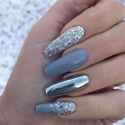 28 Perfect Coffin Nail Designs With Glitter To Enhance Your Christmas