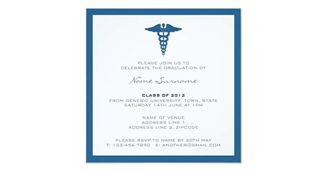Medical School Graduation Invitation Letterpress Au