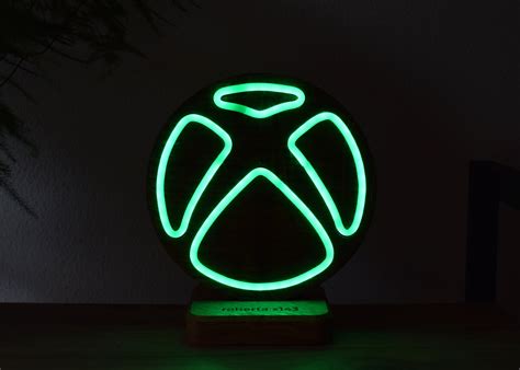 Wooden Xbox Neon Sign Led Neon Sign Symbol Wooden Rgb Green Light