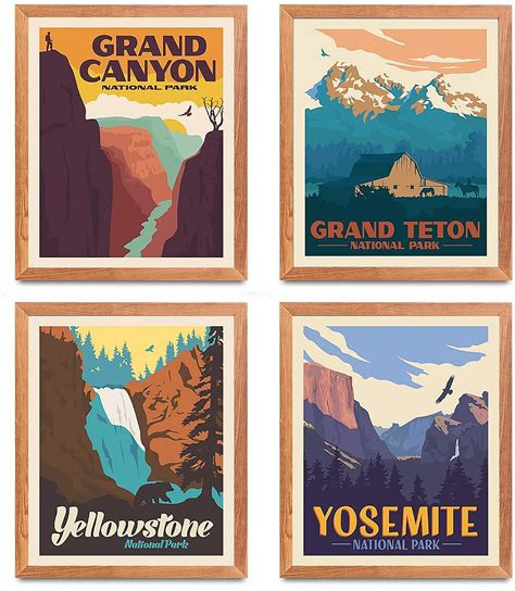 National Park Posters & Prints Set Of 4 By Herzii Prints | Etsy