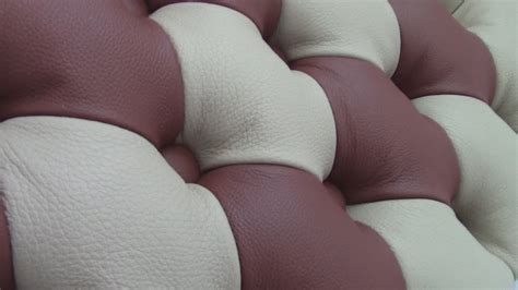 Diamond Tufting Capitonné In Leather Bicolor Leather Upholstery