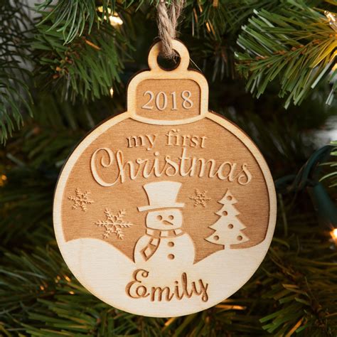 Personalized Wood Ornament My First Christmas Ornament Walmart Com