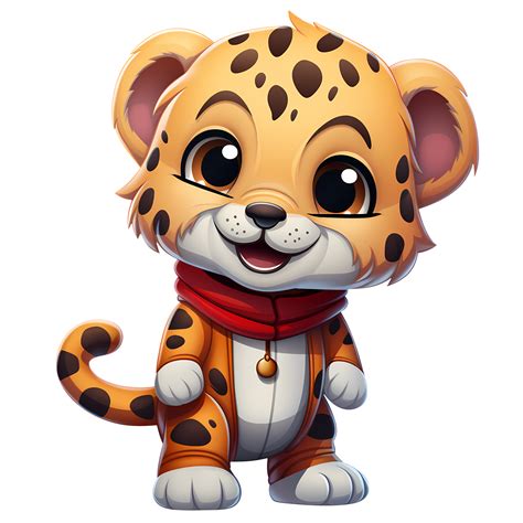 Cute Cheetah With Christmas Clipart Illustration Ai Generative 29880251 Png