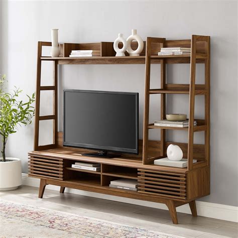 Render Tv Stand Entertainment Center In Walnut Tv Stand And