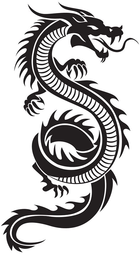 Chinese Dragon Silhouette Png Clip Art Tatuajes De Dragón Tribal