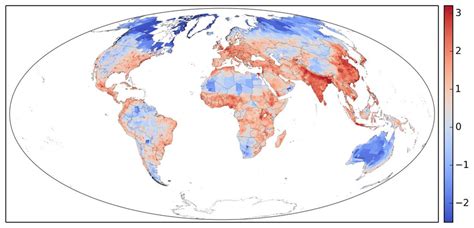 world population density map for the year 2015 based on data by ciesin download scientific