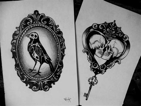 Gothic Tattoodesign Gothic Victorian Macabre Darkart Cameo Design