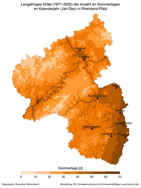 Klimawandelinformationssystem Rheinland Pfalz Langjähriges Mittel