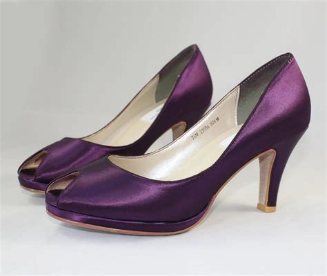 75 Mob Purple Wedding Shoes Low Heel Sale 275 Inch Heel