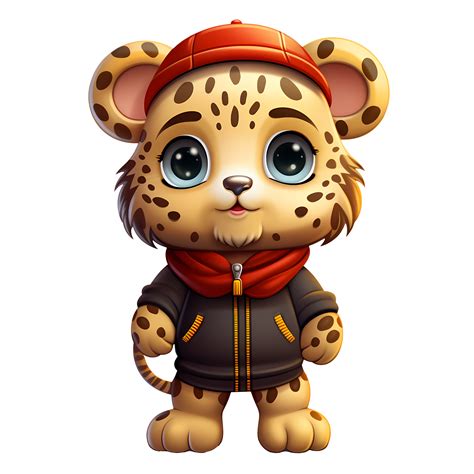 Cute Leopard With Christmas Clipart Illustration Ai Generative 29874624 Png