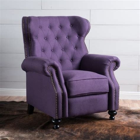 Marlee light purple club chair. Walder Tufted Fabric Recliner Club Chair by Christopher ...