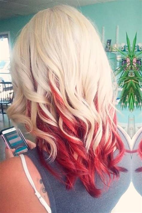 Red Hair With Blonde Ombre Highlights