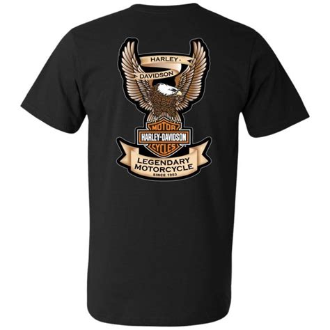 Harley Davidson Eagle Logo V Neck T Shirt Shop Harley Davison Biker