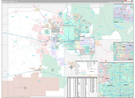 Maricopa County Az Wall Map Premium Style By Marketmaps Mapsales