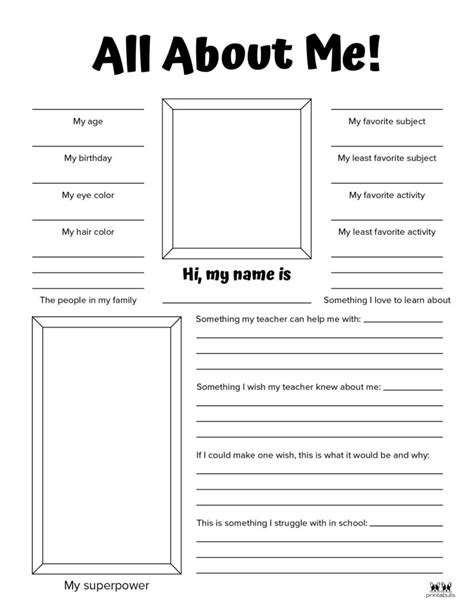 About Me Worksheets For Adults