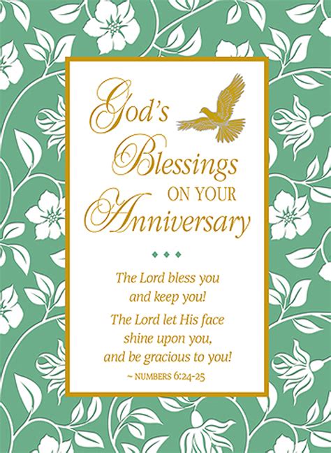 Gods Blessings Anniversary Card Gold Foil Accents 25 Count Box
