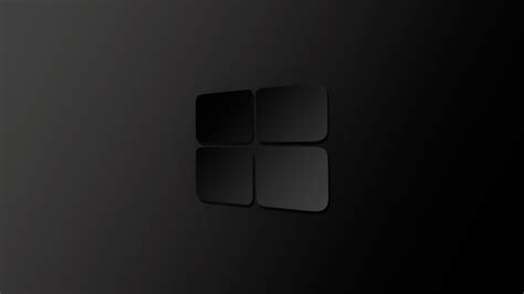 Windows 10 Minimalism Logo Dark Gradient Monochrome Digital Art