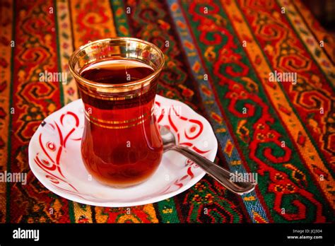 Traditional Tulip Shaped Glass For Turkish Tea Stock Photo Alamy