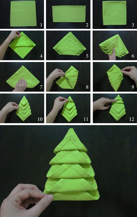How To Do Christmas Napkin Fold Christmas Tree Napkin Fold Christmas