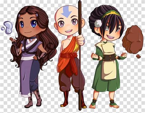 Fixture in the series, often seen floating around in the background. Katara Toph Beifong Aang Fandom Fan art, aang transparent ...