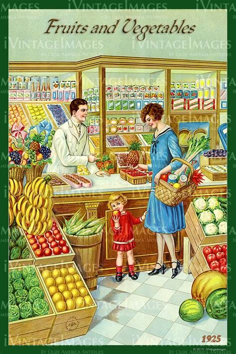 Grocery Store 1925 037 Vintage Illustration Vintage