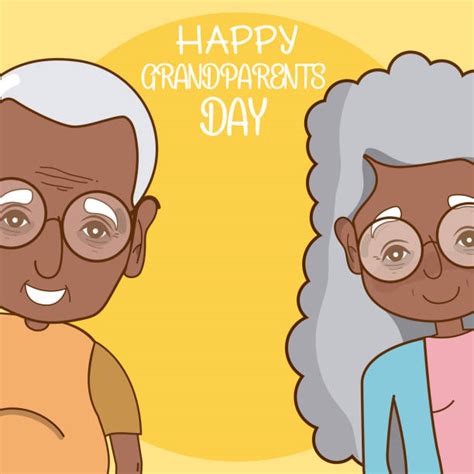 Drawing Of A Happy Elderly Black Couple Illustrations Royalty Free