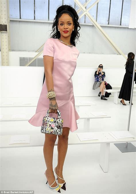 Rihanna Goes Demure In Pink Dress At Dior Cruise Fashion