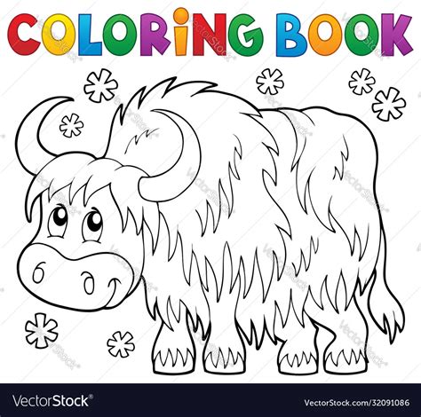 Coloring Book Yak Theme 1 Royalty Free Vector Image