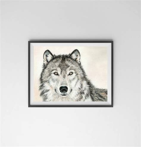 Wolf Painting Print Wolf Painting Wolf Print Wolf Poster Etsy