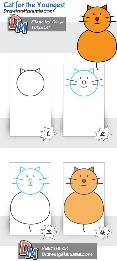 How To Draw Simple Cat Step By Step At Drawing Tutorials