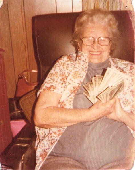 My Great Grandma With Her Bingo Winnings Sometime In The 1970s R