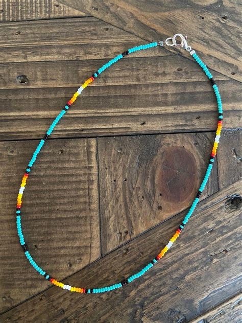 Western Style Seed Bead Choker Necklace Etsy