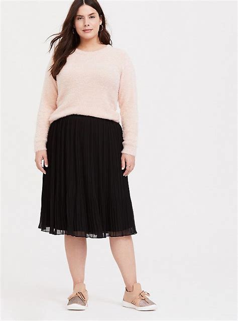 Black Chiffon Pleated Midi Skirt Midi Skirt Pleated Midi Skirt